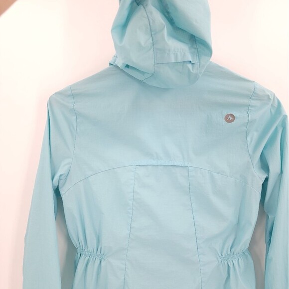 Marmot "Air Lite" Packable Jacket Hooded Water Resistant Lightweight Blue - Picture 5 of 15